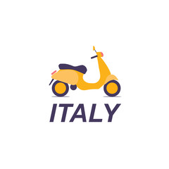 cute colorful pastel scooter transport vintagewith italy text inscription