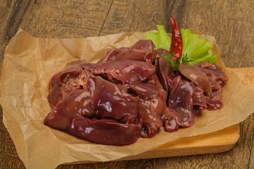 Raw chicken liver ready for cooking