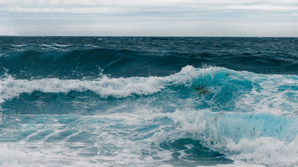 waves on the blue sea