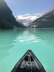 Kayaking through Lake Louise 