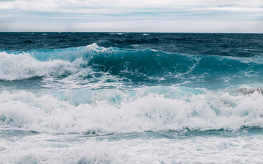 waves on the blue sea
