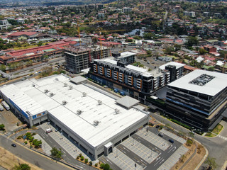 Aerial View of Escazu, Costa Rica including Wal-Mart, Escazu Village, Cedral and all of Escazyu