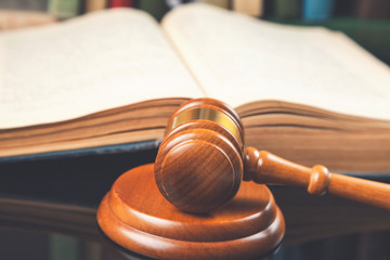 judge with books on table