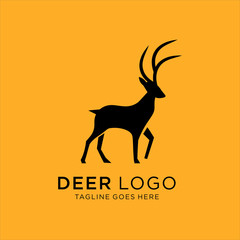 deer logo icons, with a yellow background for your company, the deer logo inspires logo design ideas