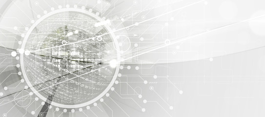 Technology data background, idea of global business solution