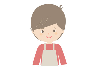 Young man wearing apron