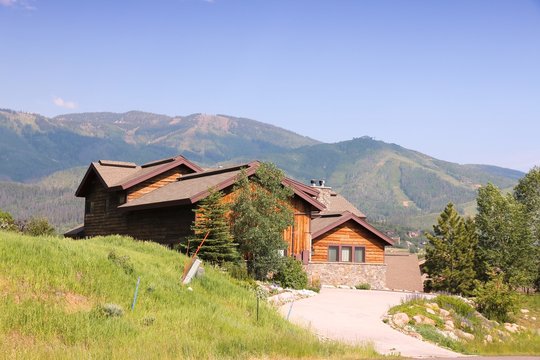 STEAMBOAT SPRINGS, COLORADO - JUNE 19, 2013: Generic House Seen From Public Road In Steamboat Springs, Colorado. Over 5 Million Homes Are Sold Annually In The USA.