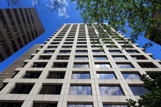 PHILADELPHIA, USA - JUNE 11, 2013: United Plaza building in Philadelphia. Tenants of the building include University of Phoenix, Cohen Seglias, Langan and Duane Morris LPP.