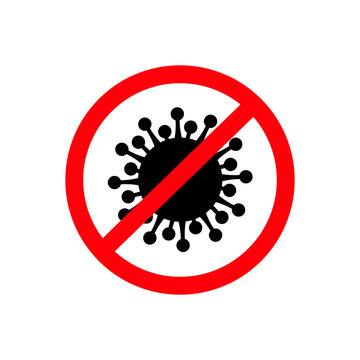 Stop COVID-19. Prevent coronavirus. Template vector icon on a white background. Infection virus concept. Flat illustration.