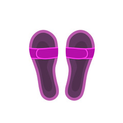 Pair of flip flops. Hand drawn women's flip flops, sandals, symbol of summer. Slippers, shoes. Vector colorful flat illustration isolated on white background.