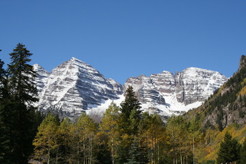 Maroon Bells in Colorado near the Elk Mountains