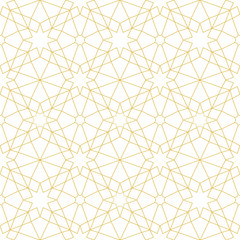 Golden seamless pattern, design element in Eastern style. Geometric ornament. - obrazy, fototapety, plakaty
