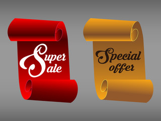 Super Offer & Super Sale In rounded shaped corner banners