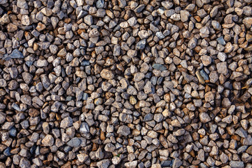 Texture of small crushed stone close up