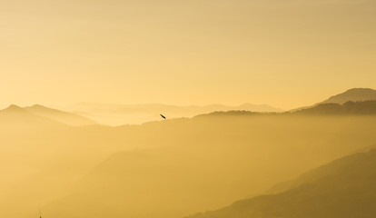 Obraz premium Himalayan view from the gangtok sikkim india