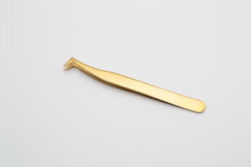 tweezers eyelash golden volume gold curved 5d  