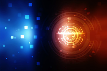 2d illustration Abstract futuristic electronic circuit technology background