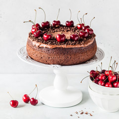 Chocolate Cake with Sweet Cherries