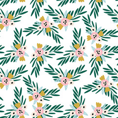 Seamless floral pattern. Creative flower texture. Great for fabric, textile vector illustration.