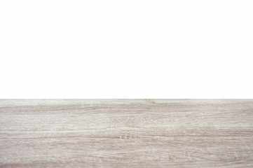 Naklejka premium Striped wooden gray tabletop on white background