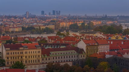 Naklejka na ściany i meble Zachód słońca w Pradze 