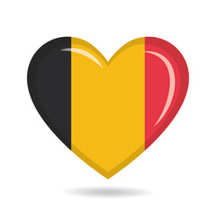 Belgium national flag in heart shape vector illustration