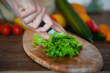 Préparation de Salade Végétarienne