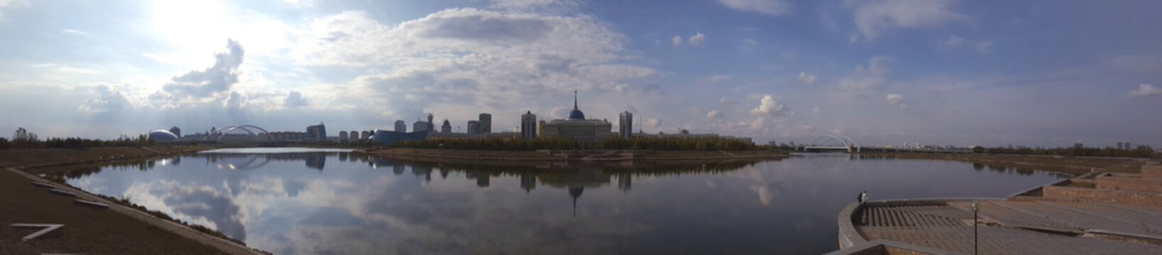 President palace on river in Astana