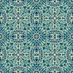 baroque seamless pattern of ornaments with light brown and turquoise colors, batik seamless pattern