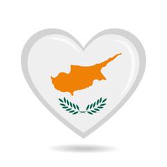 Cyprus national flag in heart shape vector illustration