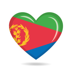 Eritrea national flag in heart shape vector illustration