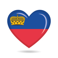 Liechtenstein national flag in heart shape vector illustration