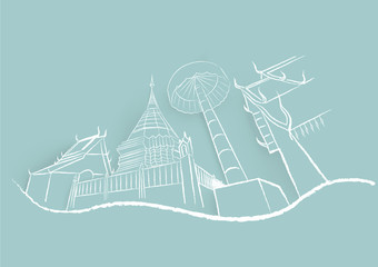 Destination and landmark of Thailand at Wat Phra That Doi Suthep temple in Chiangmai Province