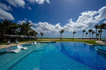 sunny day by the pool, great view