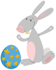 cartoon Easter bunny with Easter egg