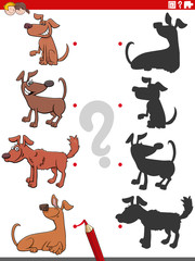 Fototapeta premium shadow game with comic dogs characters