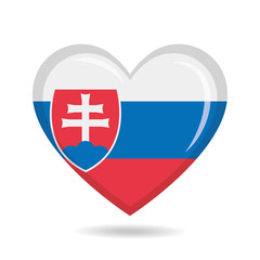 Slovakia national flag in heart shape vector illustration