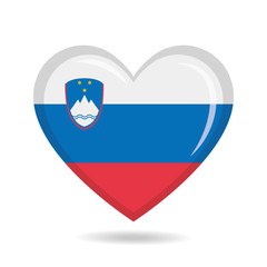 Slovenia national flag in heart shape vector illustration