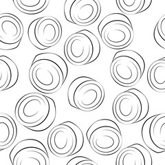 Vector seamless pattern with rolls, sushi. Beautiful food design elements. Linear texture.