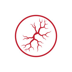 human veins, red blood vessels design and arteries Vector illustration isolated