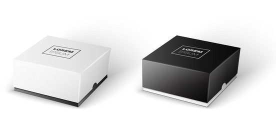 White and Black Paper Bag Package Illustration