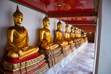 A beautiful view of Wat Pho buddhist temple in Bangkok, Thailand.