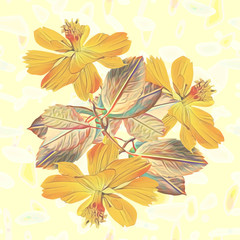 Fototapeta na wymiar Floral background wiht leaves.