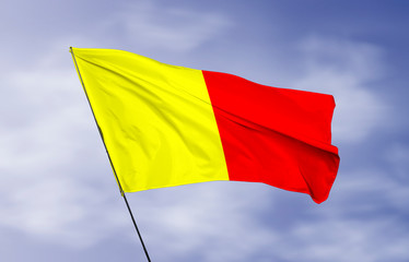 Bergamo city flag with wind ripple effect