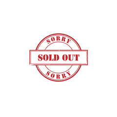  Sold out rubber stamp vector image