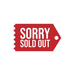 Red Sold out tag icon symbol