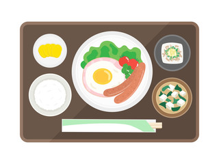 朝定食のイラスト