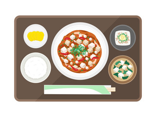 マーボー豆腐定食 の写真 ロイヤリティフリーの画像 グラフィック