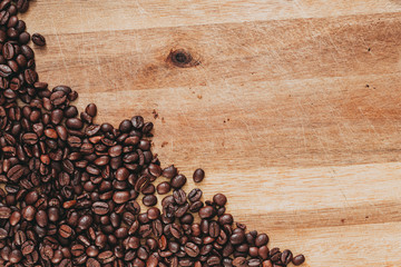 Coffee top view on old wooden 2