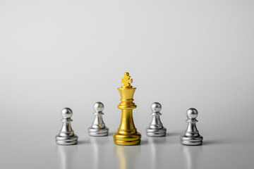 golden king chess standing encounter enemies.